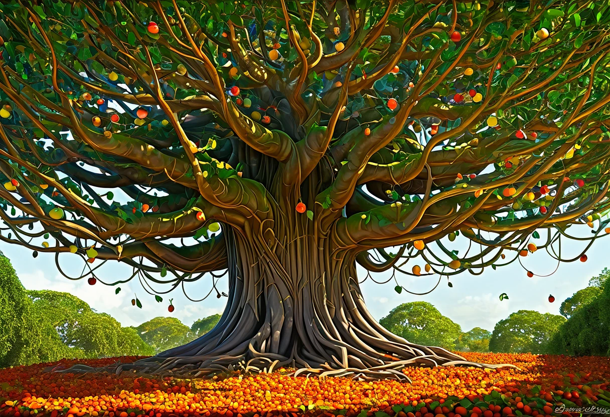 - Artistic Image Prompt Structure:
"An artistic interpretation of a banyan tree as a symbol of abundance and vitality, with swirling patterns and vibrant colors highlighting the symbiotic relationship between the bounty of nature and the sweetness of life, Artistic Fig Tree abundant harvest, Whimsical Atmosphere, digitalpainting, Imaginative Expression, Adobe Photoshop, medium shot, Fantasy lighting, high détail, 8K resolution."

