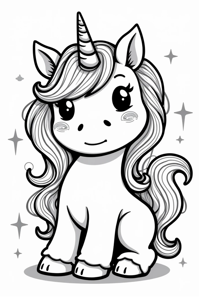 cute unicorn to coloring