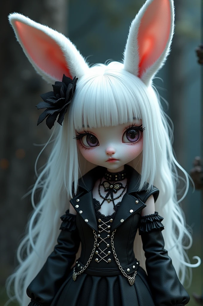 Cute, bunny, gothic, goth, metalhead, androgynous, gothic ta, Accessories, white hair