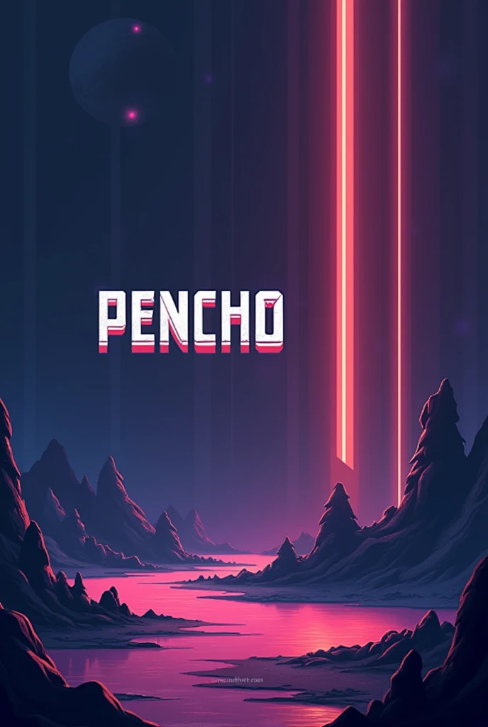 Intresting attractive game art background using the title "PENCHO", keep it simple and normal, don't use characters, don't use scenery