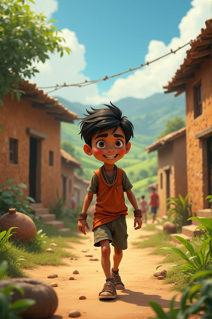 A mischievous boy named Ramu lived in a small village.