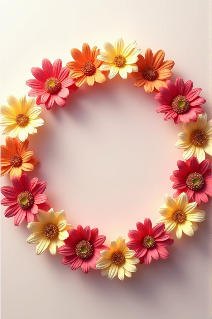 A circle with 19 flowers inside 