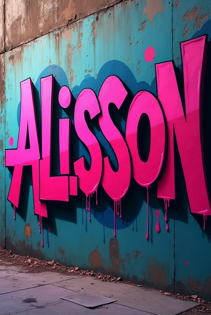 Alisson in pink graffiti lettering
