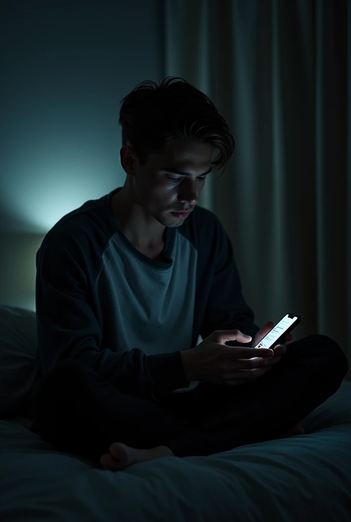 . INT. APARTMENT - BED - NIGHT

Shot 4: Over-the-shoulder shot of Alex’s phone screen.

The screen shows a message thread with his father, John. Alex hesitates, hovering his thumb over the message button.