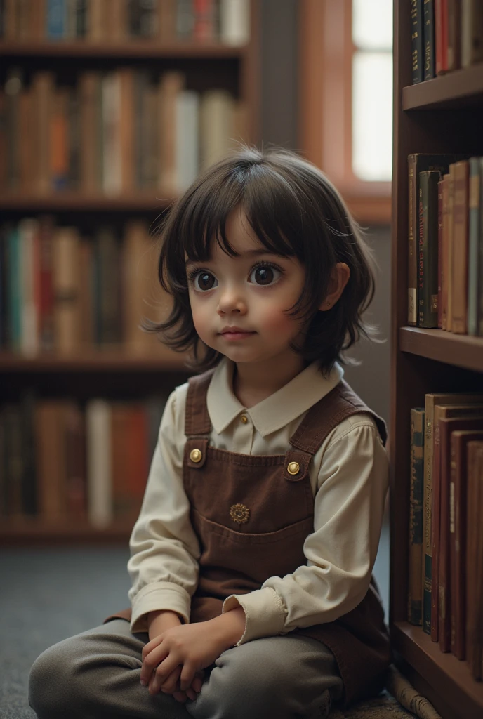 Girl sitting in the library