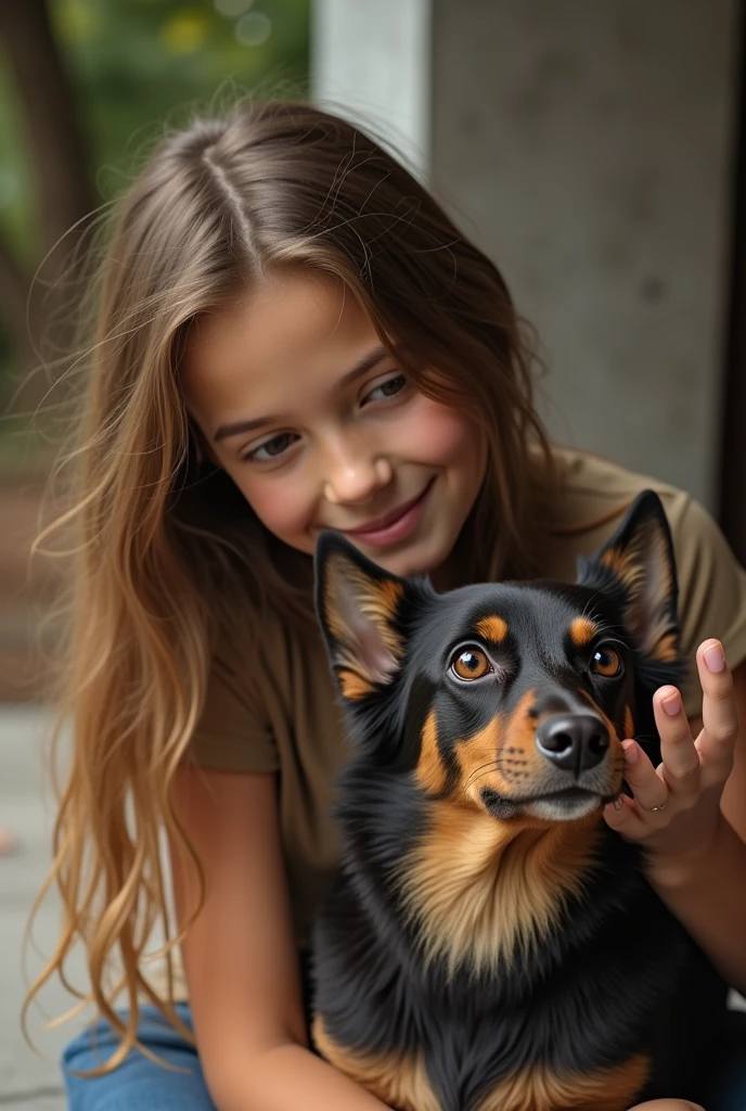 a german shepherd dog interacting with children wearing a funny hat, highly detailed, 4k, ultra realistic, photorealistic, professional photography, cinematic lighting, warm tones, soft focus, intricate details, adorable, cute, playful, happy expressions, dynamic composition