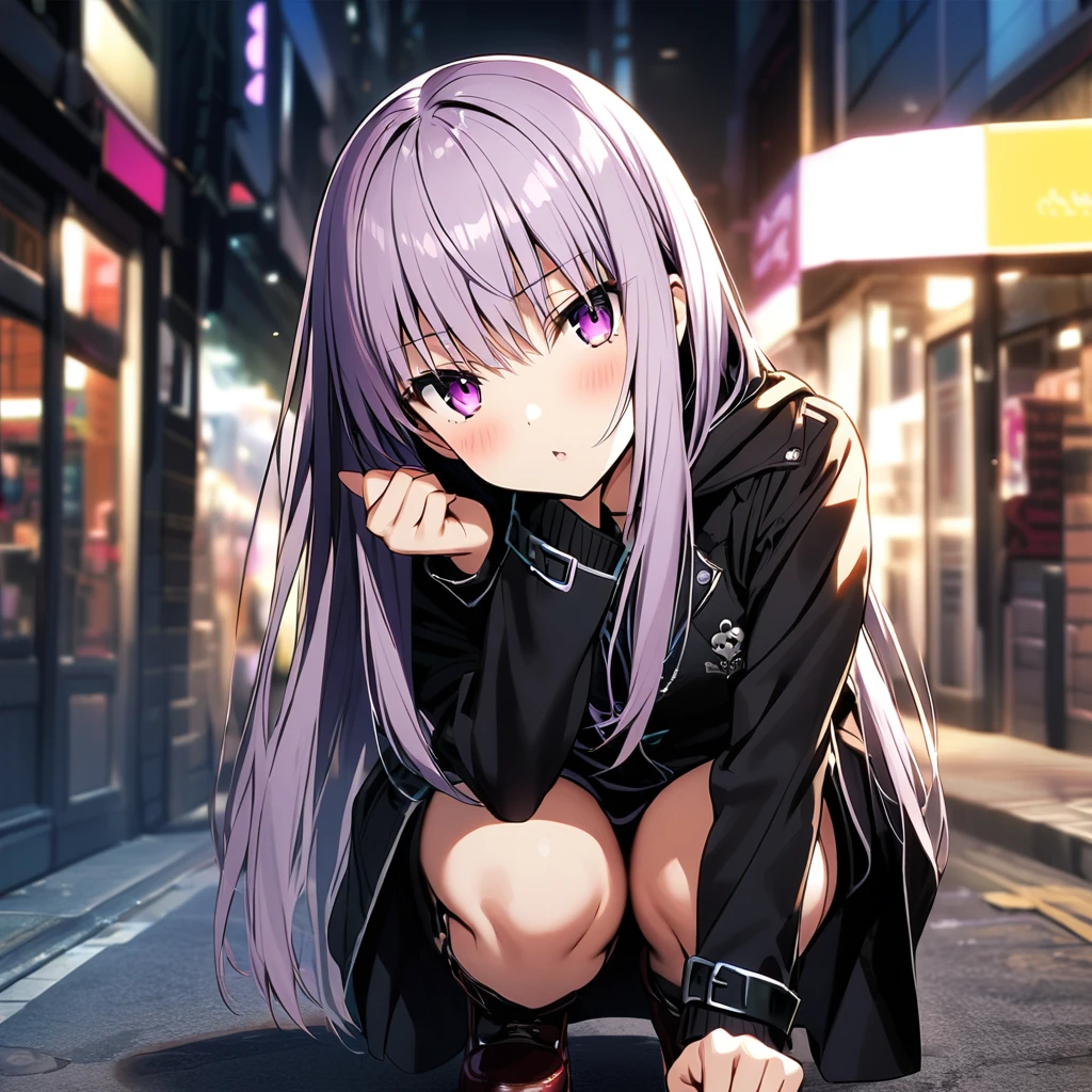 (minato yukina), ( squatting, ), (point of viewer),
