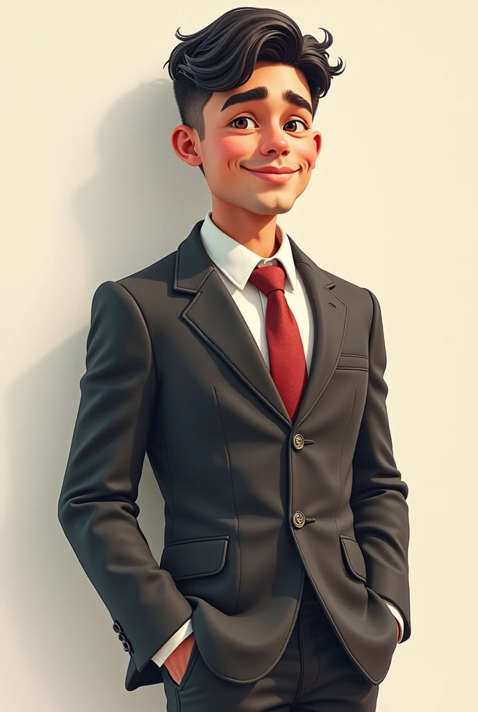 I want a lawyer but more youthful, more childlike in 3d drawing, Peruvian version, he is a man
