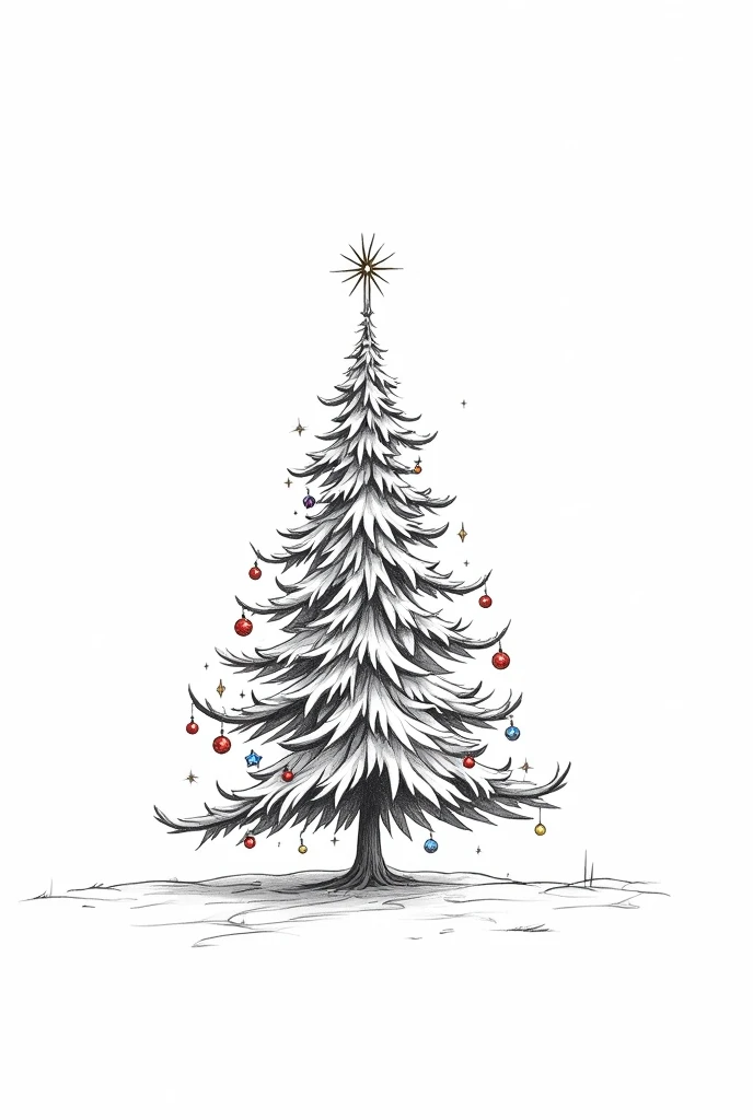 Christmas image, line art , thick black, background is empty