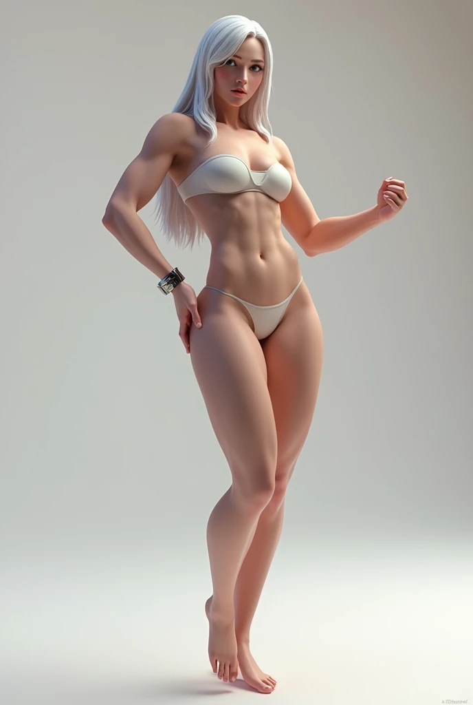 ???? woman, ghost white skin,muscular thighs, corpo fitness, youthful face, bountiful breasts, muscular thighs, all dressed, Workout clothes