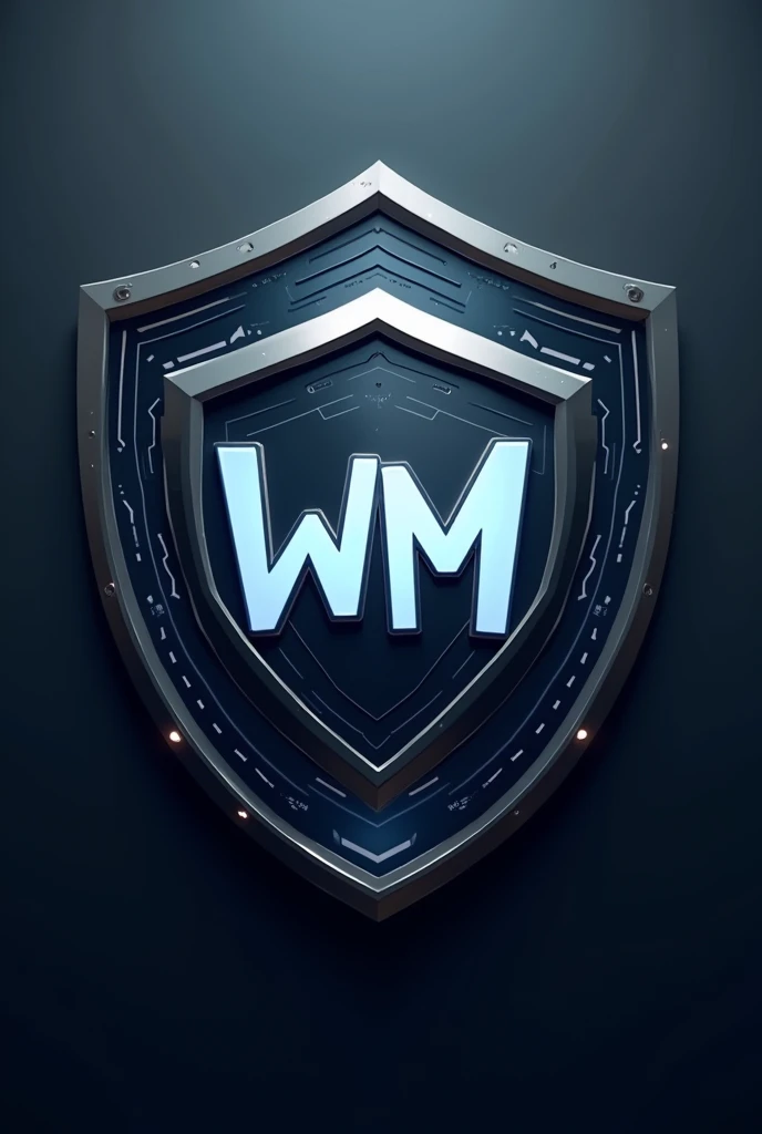 Make walpaper leter w and m in futuristic modern shield