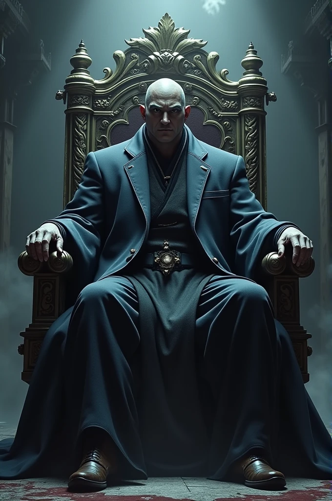 Toji fushigoru sitting on the throne cold expression