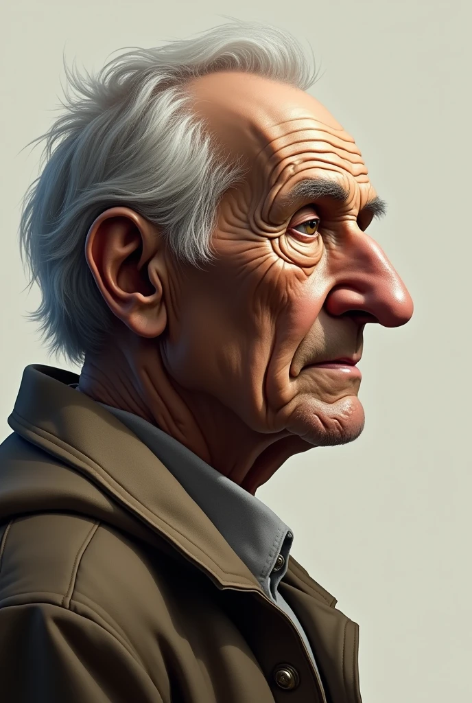 Old man with Greek nose in profile