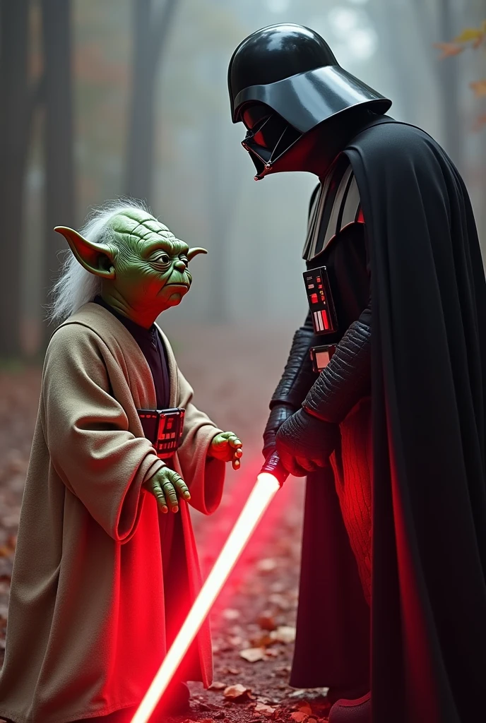 Fight Master Yoda against Darth Vader 