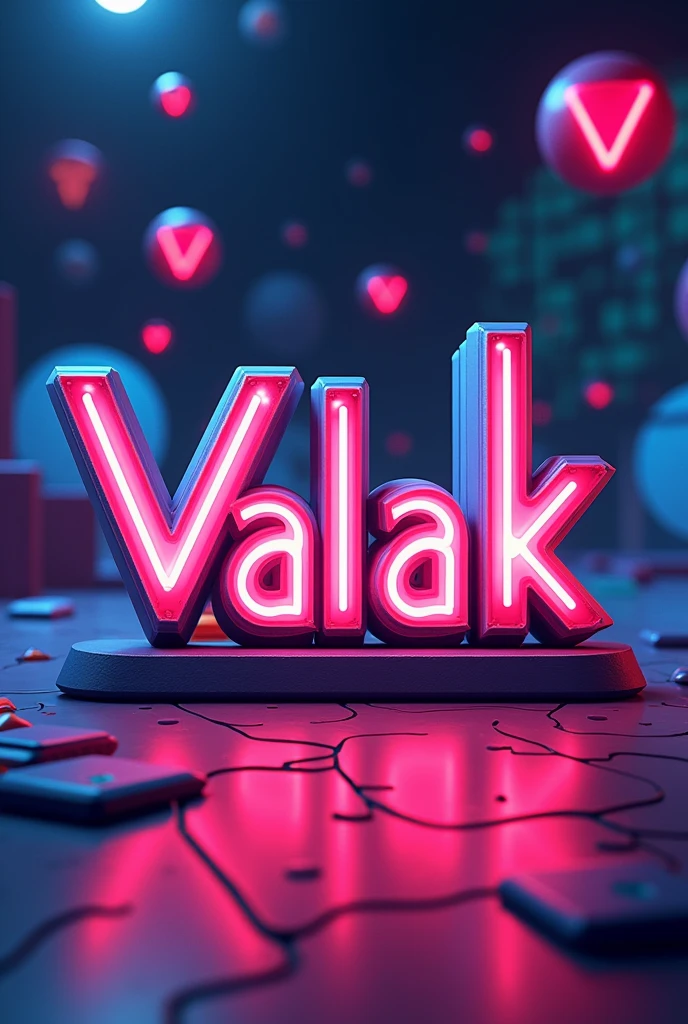 Cool letters written : Valak . With a very fun gaming background