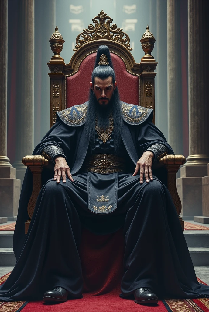 Toji sitting on the throne cold expression