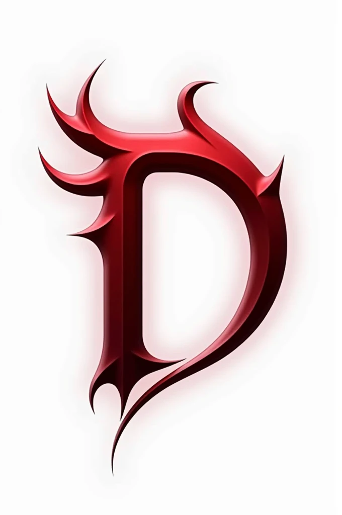 (logo design) sexy evil logo, a sexual striking red letter D, adorned with sharp, menacing demon horns, and a sinuous tail extending from the base, dynamic and bold, emphasizing a dark theme, glossy finish, high-resolution, creating an impression of sexuality and power. White background. 