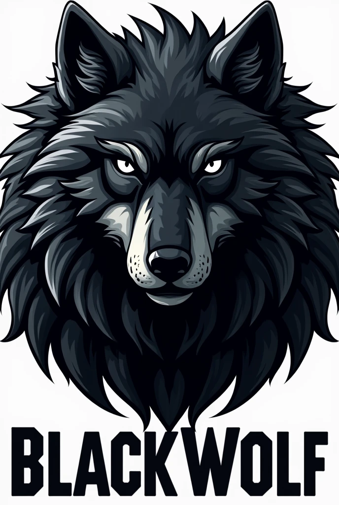 An extremely simple slogan and similar to the RedDragon company slogan of a black wolf with white eyes with the name "BlackWolf" below