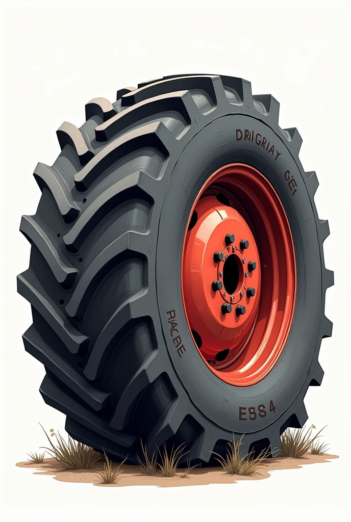 mascot shaped tire drawing, Pixar-style, for a company that resells tractor tires