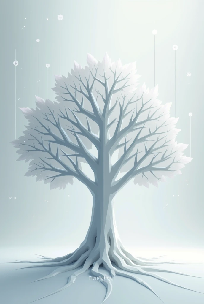 Futuristic and minimalist vector art of a tree for family tree