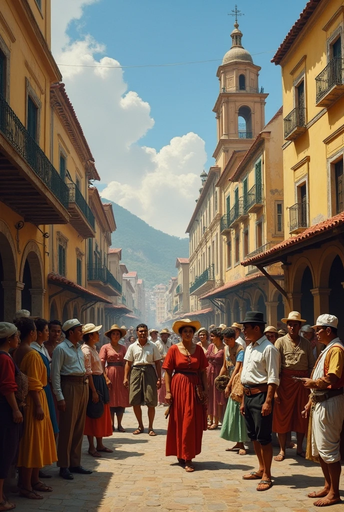 GROUP OF PEOPLE in a city in Rio de Janeiro during the reign of d. Peter I

