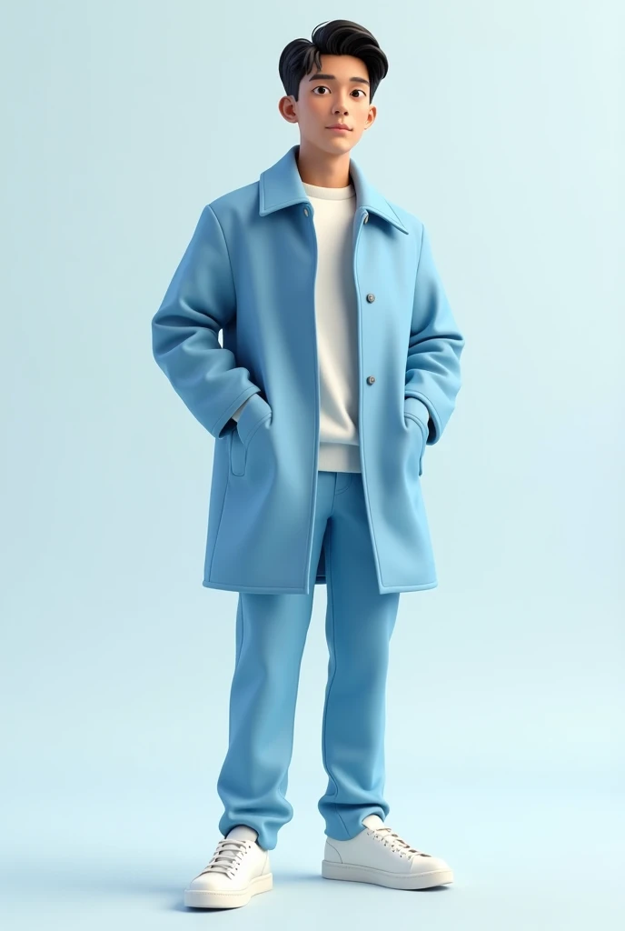Ek ladka sky blue coat pant me ho white juta