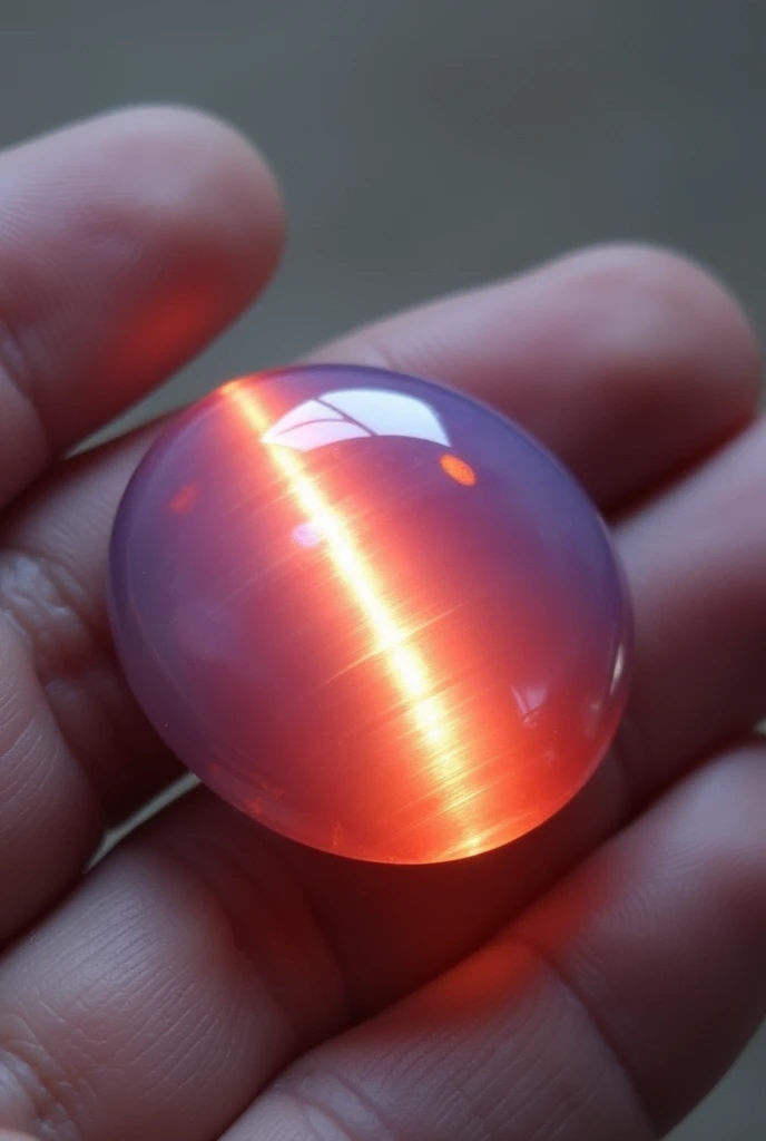 Cat's Eye Moonstone Gemstone, red and violet gradient