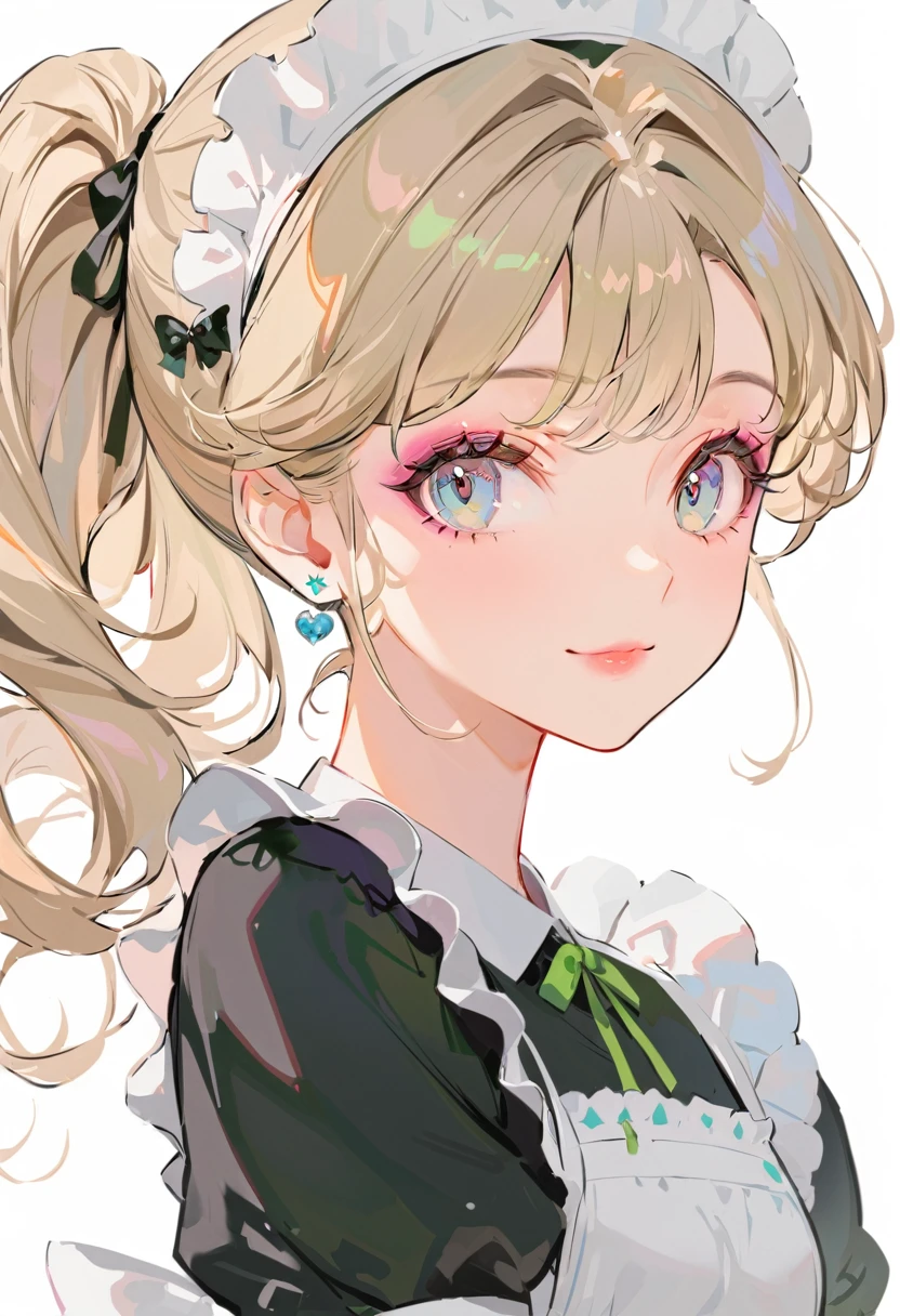 (maid:1.5),(Highest quality,Very detailed,High resolution:1.2),Exquisite makeupと完璧な顔を持つ美しい女の子, Long eyelashes, Fine eyes and lips, A radiant smile, Soft Skin, Shiny Hair,Vibrant Background, Natural light,(The cutest girl in the world:1.5),Exquisite makeup