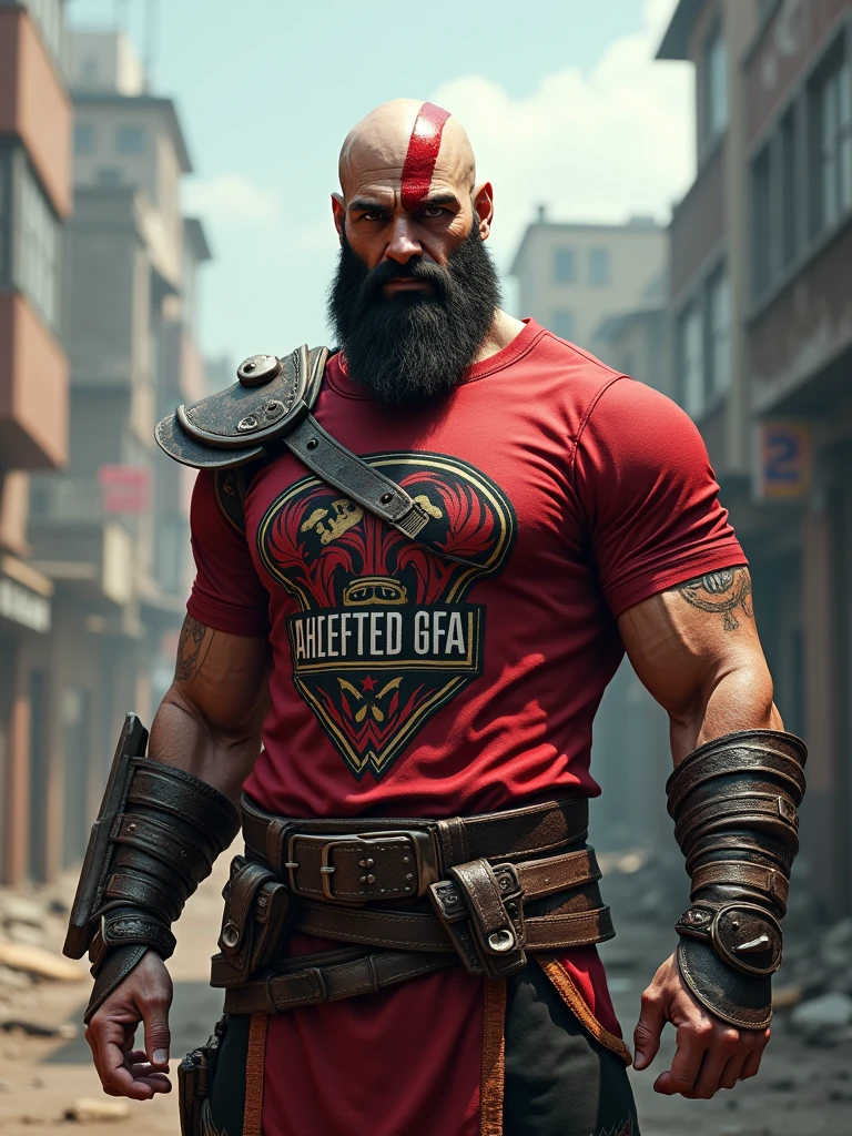 Kratos wearing the shirt of the independent athletic club -v3-
