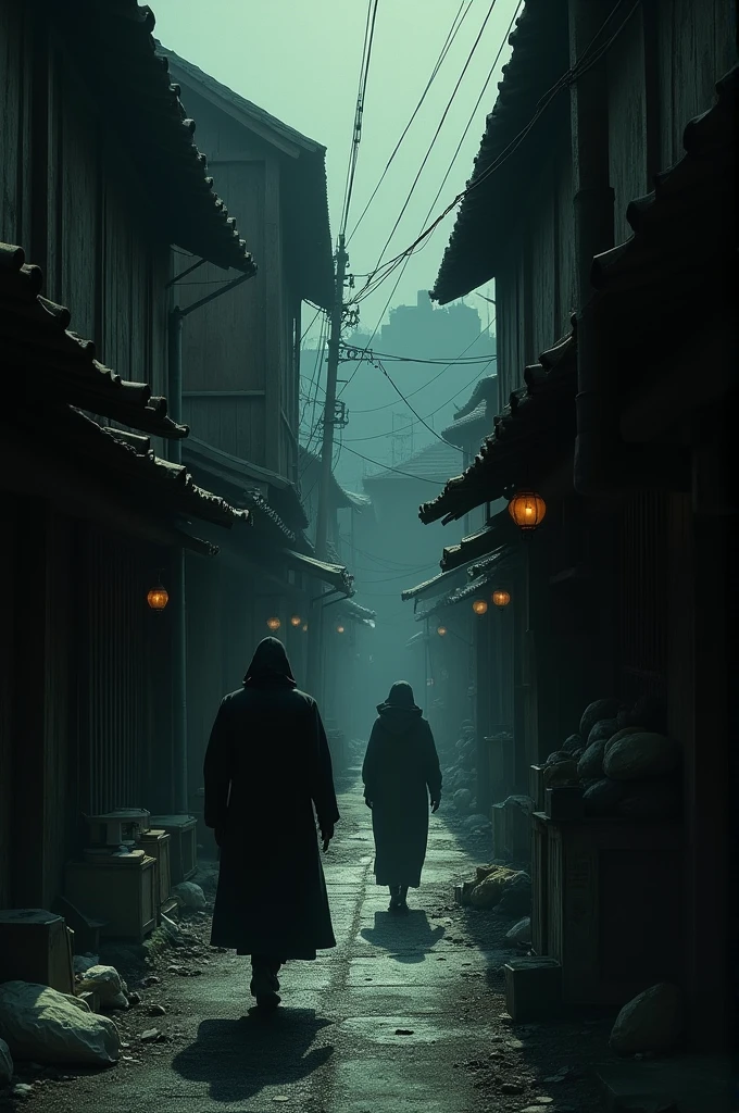Scenery of Japan in the early Showa Period, Eerie, dark alleyways, cutthroat