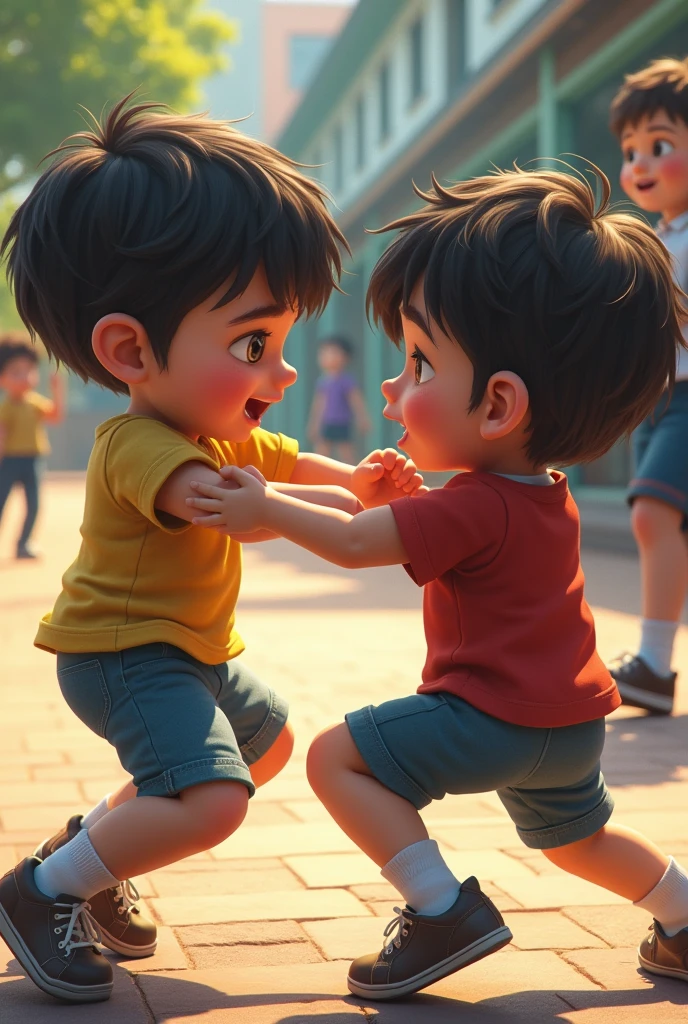 Make a kid hitting another kid