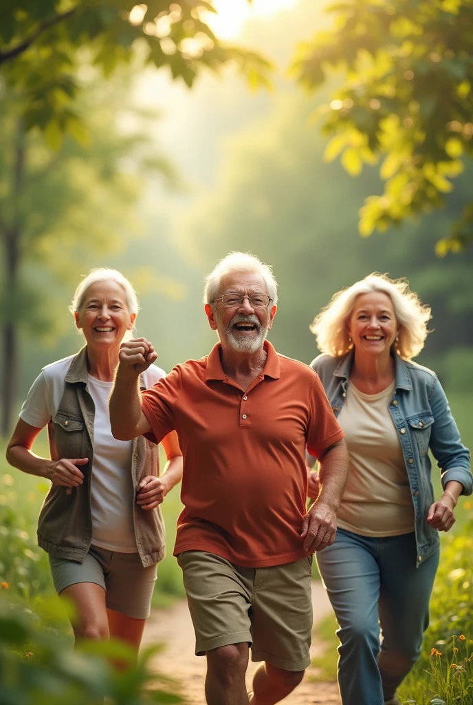 An image representing health and well-being with several elderly people