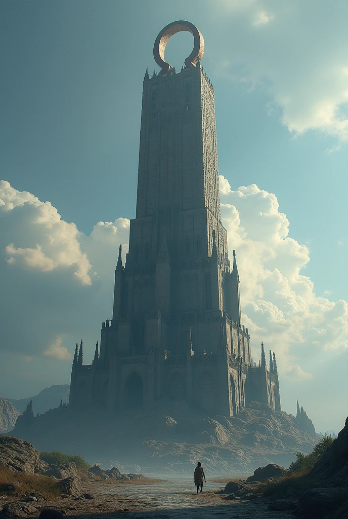 Omega symbol on top of a tower