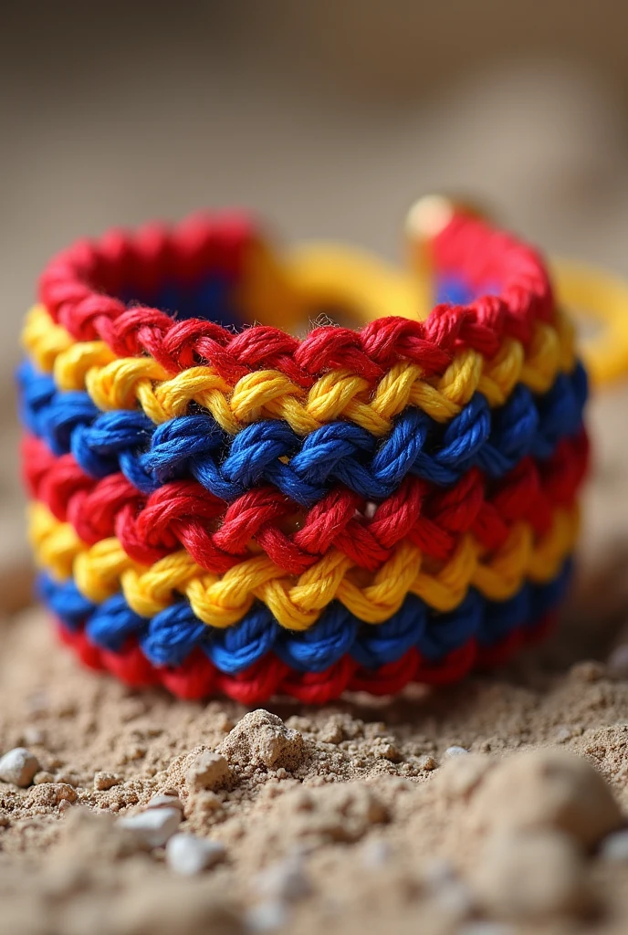 bracelet  , flags of Spain and Venezuela,macrame weave joints
