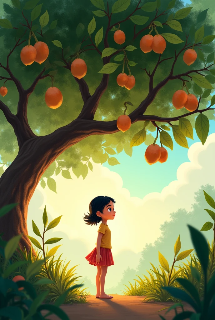 Girl with a cashew tree