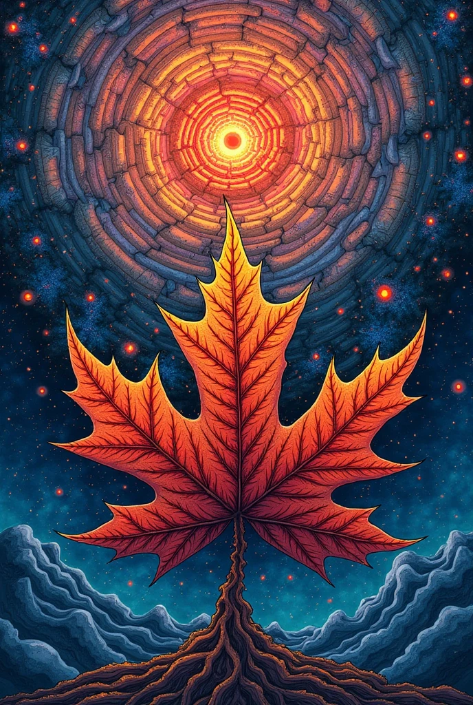 absurd, high resolution, super detailed, official art, unified 8k wallpaper, super detailed, beautiful and aesthetic, masterpiece, best quality, (zentangle, maple leaf, tangled, entangled), (fractal art: 1.3), realistic, (masterpiece, top quality, best quality, official art, beauty and aesthetics: 1.2), very detailed, fractal art, colorful, most detailed, zentangle, (abstract background: 1.5) (1boy: 1.3), gods, (glowing red eyes), mysterious, (magic), (sitting on top of the giant Lycoris radiata), ice and snow
