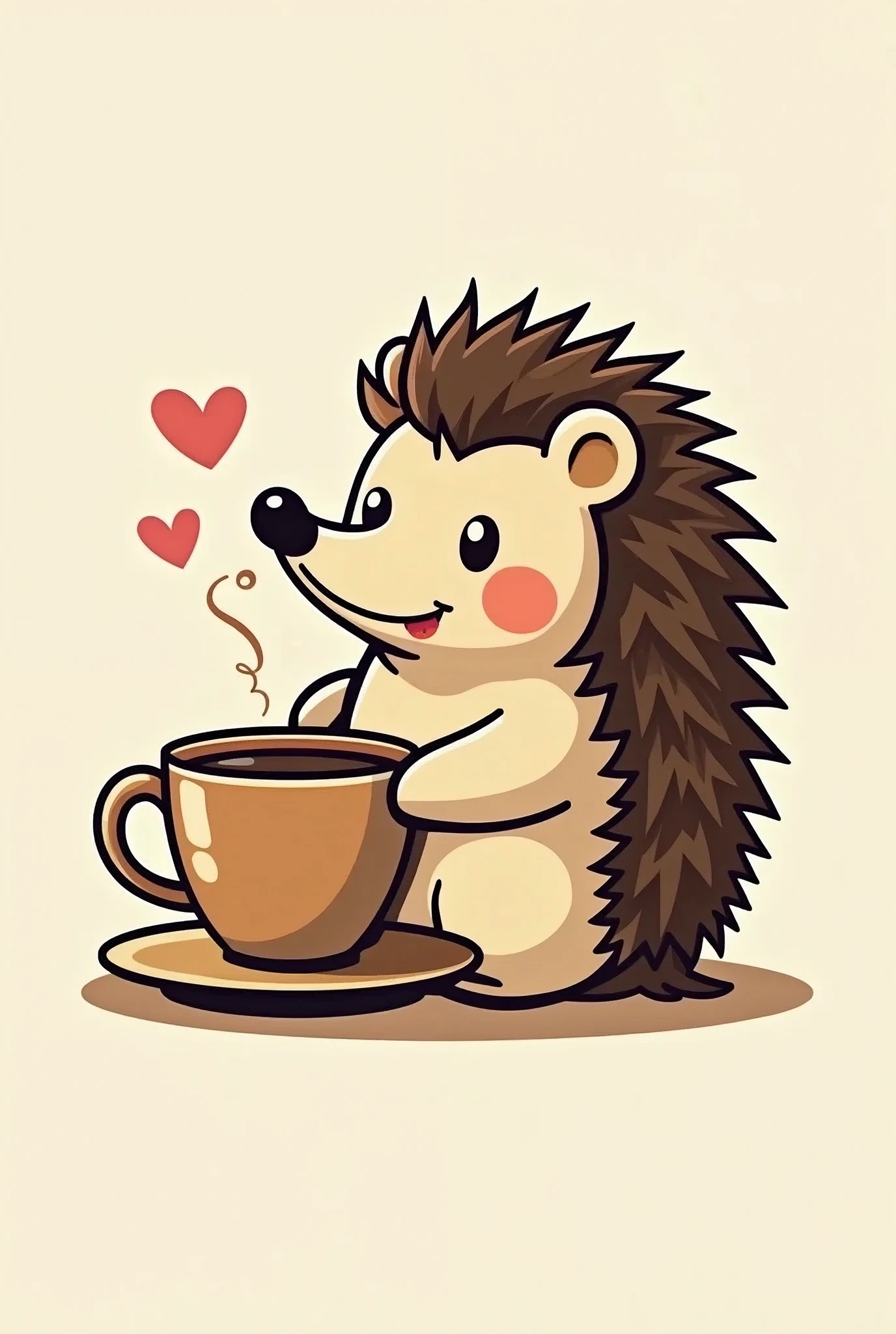 LOGO With coffee and tea with hedgehog
