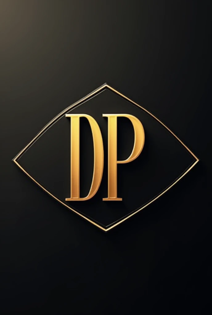 Create a stylish and creative logo with black and gold DP letters