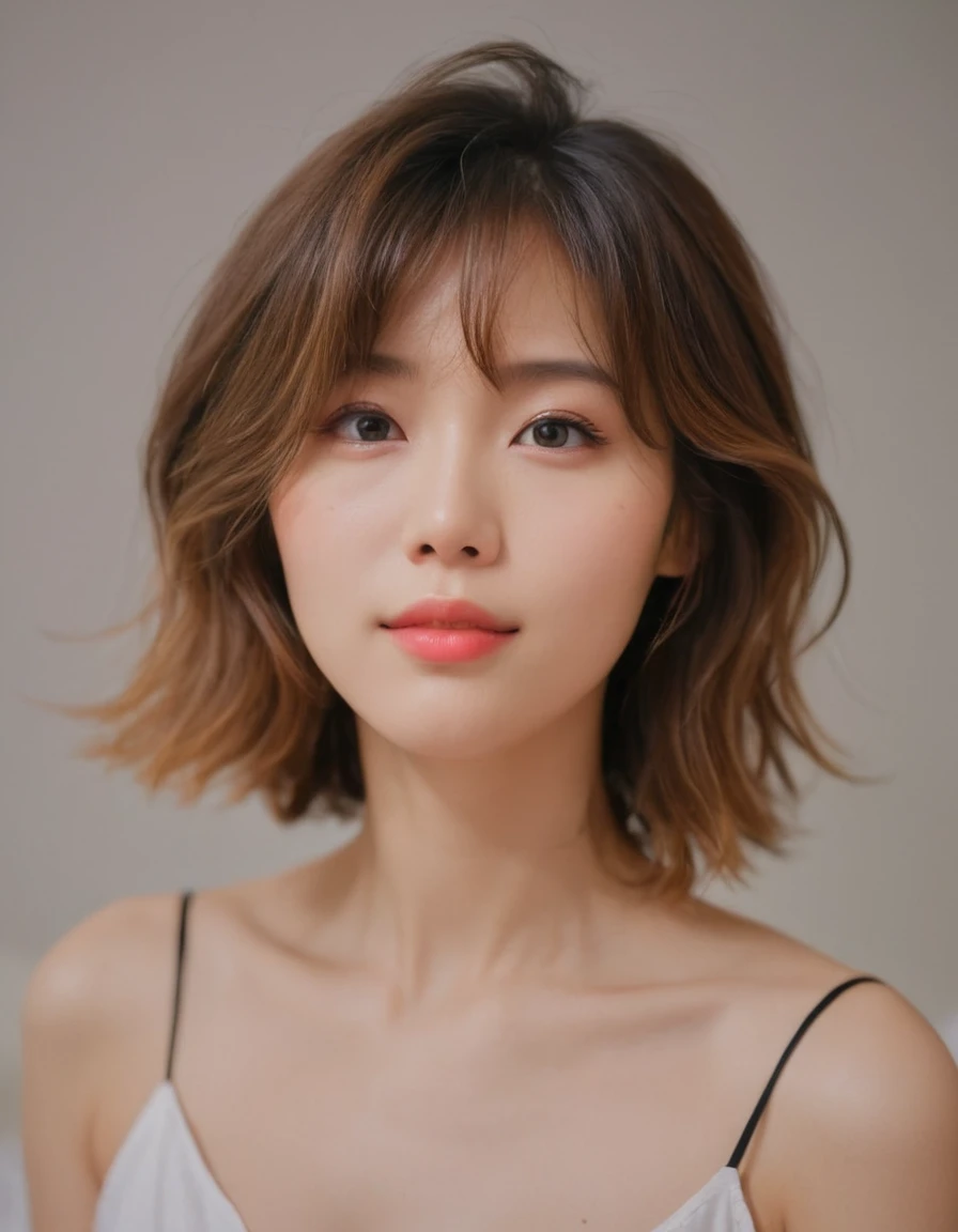 ((Highest quality、8K、masterpiece:1.3))、focus:1.2、(wide angle), instagram photo, Beautiful woman perfect body:1.4、fit body、((Bob Hale、Straight hair:1.2))、(to be born, Highest quality, masterpiece:1.5), (Realistic, Intricate details:1.2) 、sleepy face, ((sleepy)), Beautiful Face, dark brown eyes, medium long hair, messy natural hair, ((small breast}), Bright skin, Kodak film fine grain, High Contrast, back lighting ,Moist Body:1.5、detailed eyes、[Brown Hair]、messy hair, just wake up, on bed, messy bed, sleep wear, dress, ((reading book)) [look at the book], cozy, bed room in apartment, morning, warm sunshine, back lighting