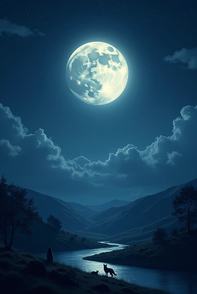 a starry night and the full moon 
