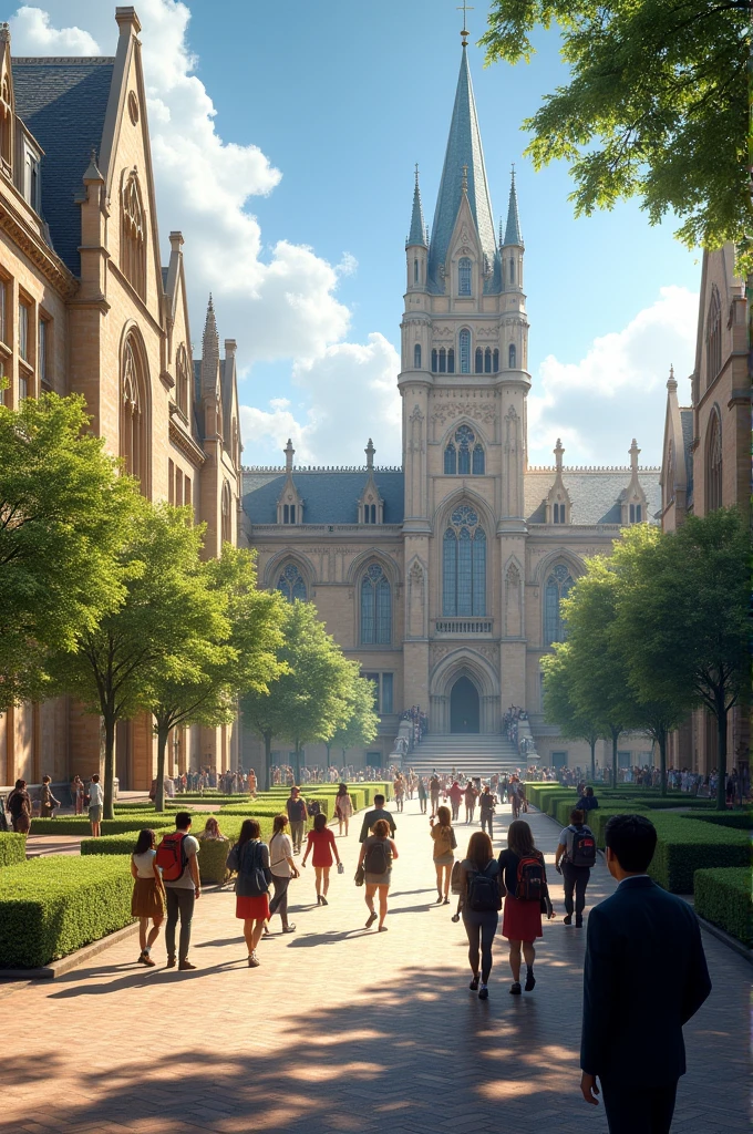 A scene depicting a university