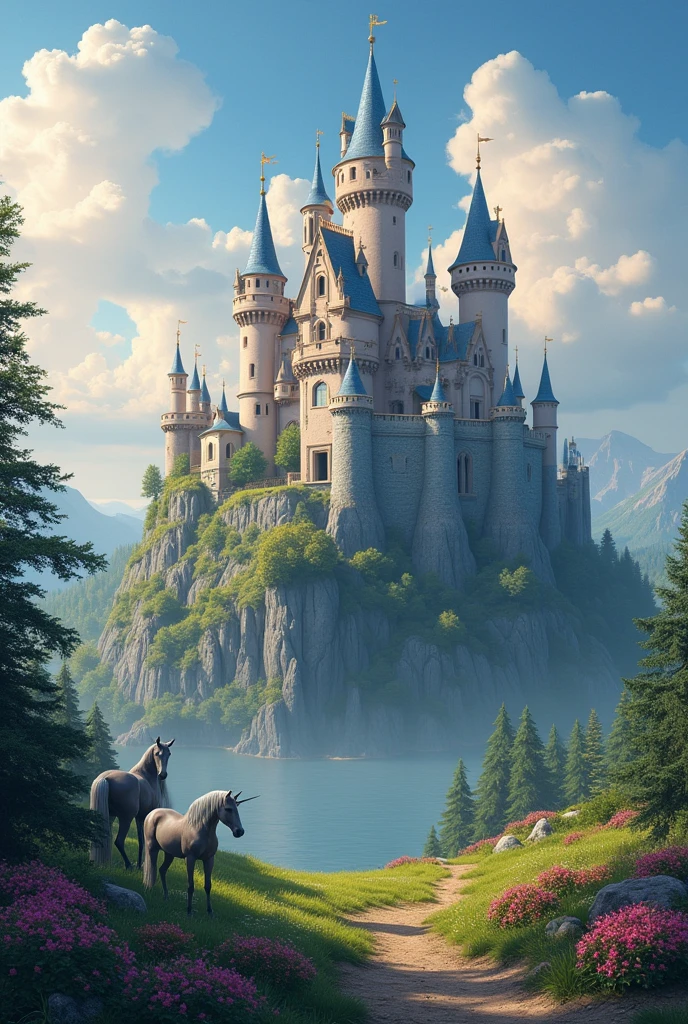 Could make a castle with unicorns in a magical land