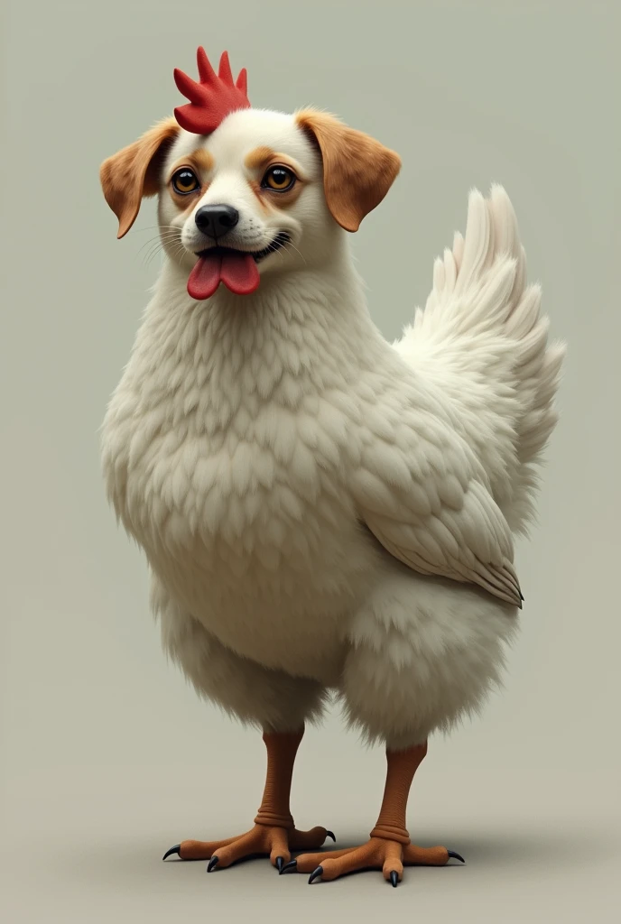 Chicken with a dog's face