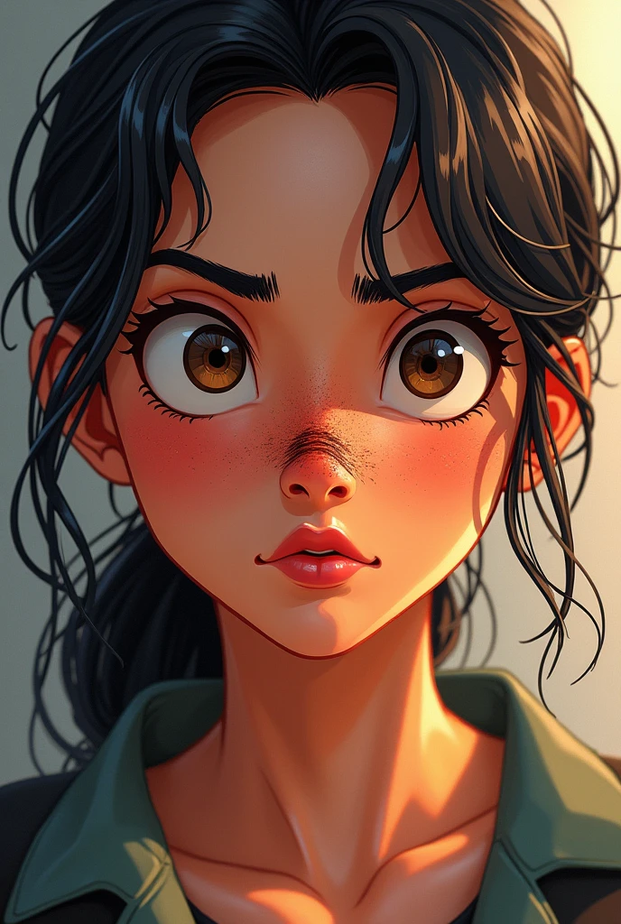 Woman with scratched nose Animated