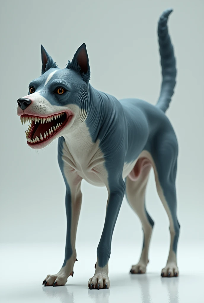 Dog with a shark face
