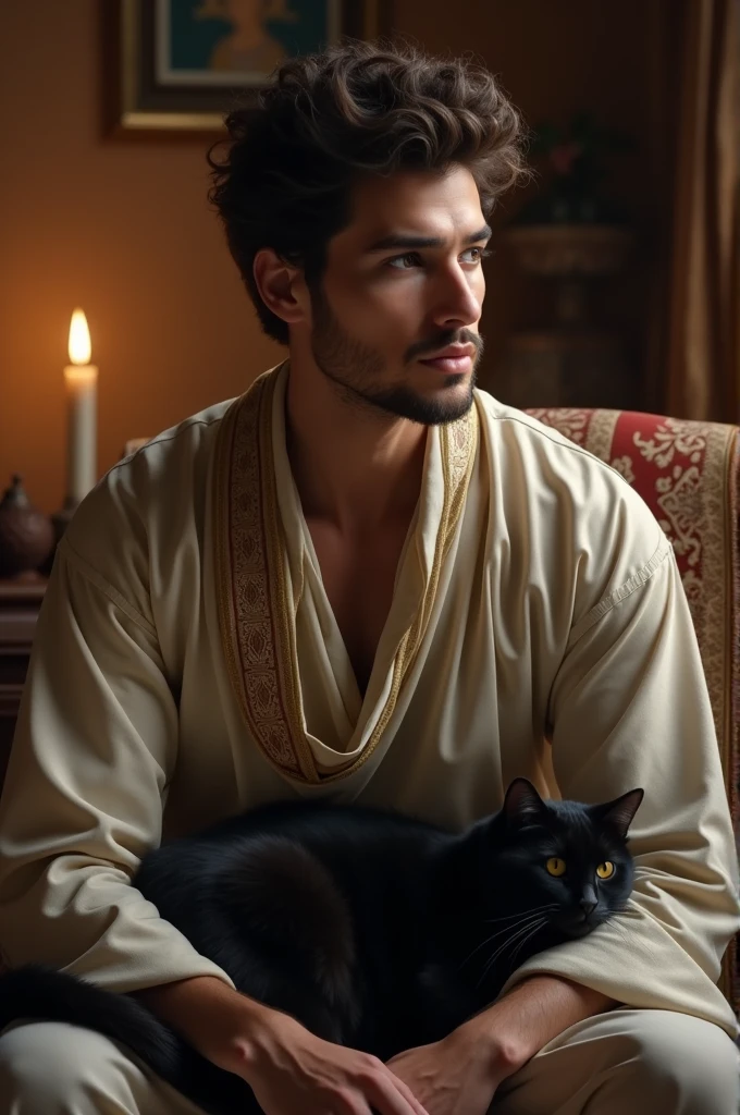 21 years old,religion islam.height 188cm.weight 94 kilograms,Beautiful,he has a black cat