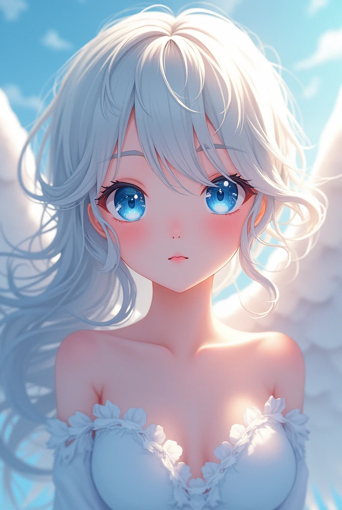 Beautiful Angel girl anime, eyes blue, avatar