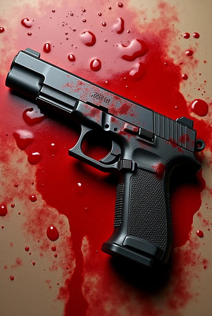 image of a gun covered in blood