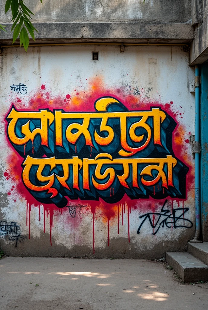 A Graffiti written in Bangla alphabet, and that sentence is স্বাধীন বাংলা