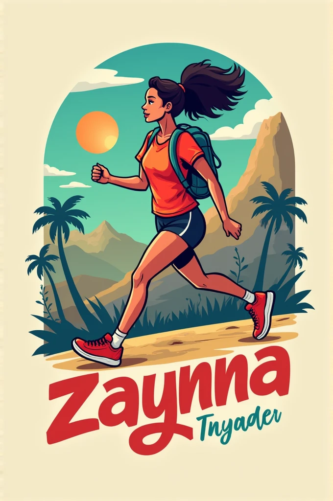 Create a logo for zaynna's youtube channel .
She is a fair toned girl and sporty , and a humanitariam and loves daring adventures
 Her content is traveling and everything in between